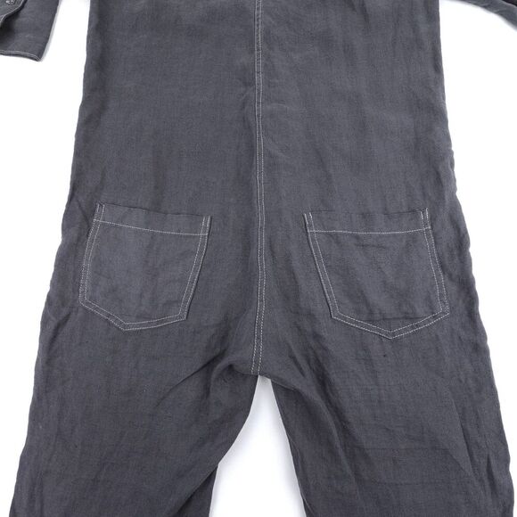 NEW Seaside Tones 100% Linen Boilersuit Coverall Jumpsuit Minimal Workwear Gray - Picture 7 of 9